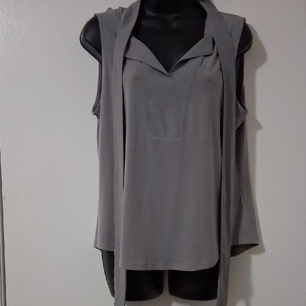 Calvin Klein Charcoal Sleeveless Blouse